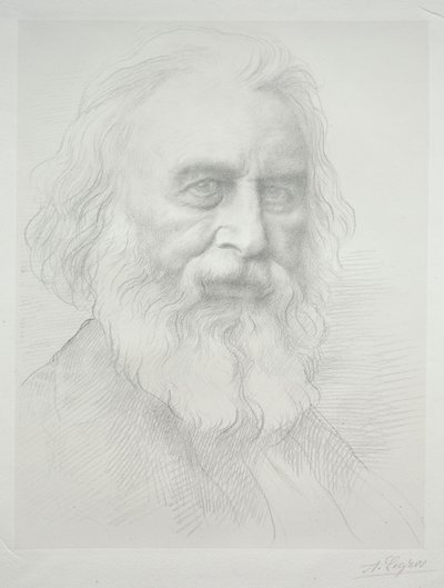Retrato de Henry Wadsworth Longfellow (segunda placa) de Alphonse Legros