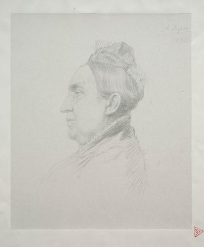 Retrato de Madame Kemp de Perfil (2da Placa) de Alphonse Legros