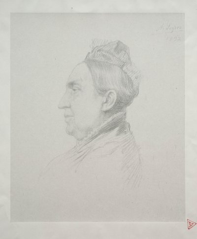 Retrato de Madame Kemp de perfil, 2da placa de Alphonse Legros