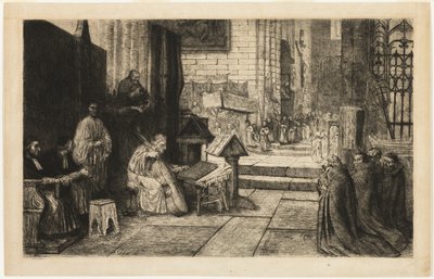 Procesión en una iglesia española de Alphonse Legros