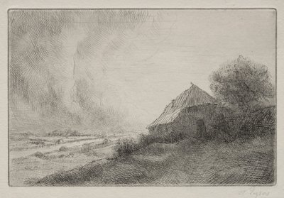 Casa en ruinas en una ladera de Alphonse Legros