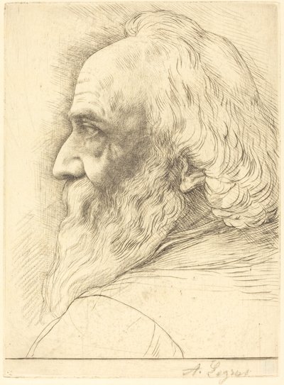 Autorretrato, 12ª placa de Alphonse Legros