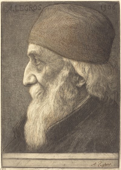 Autorretrato, 13ª placa de Alphonse Legros