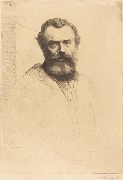 Autorretrato, 3ª placa, 1880 de Alphonse Legros