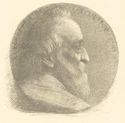 Autorretrato, Medallón, No.1, 9ª placa, 1905 de Alphonse Legros