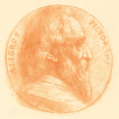 Autorretrato, Medallón, No.2, 11ª placa de Alphonse Legros