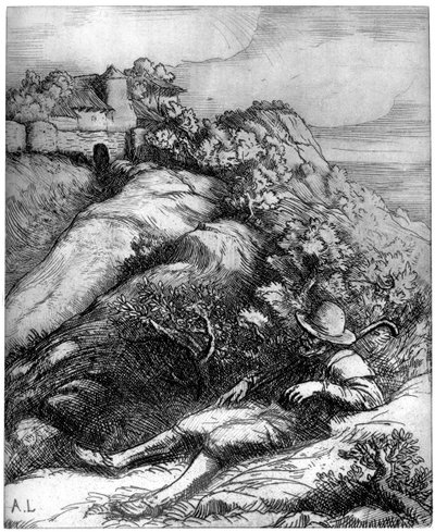 Pastor descansando, c1860-1910 de Alphonse Legros