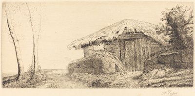 Cabaña de pastor en una ladera de Alphonse Legros