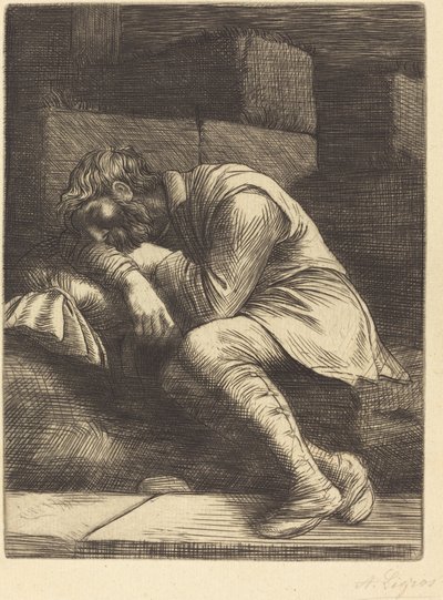 Mendigo durmiendo de Alphonse Legros