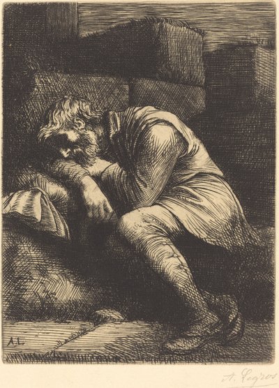 Mendigo durmiendo de Alphonse Legros