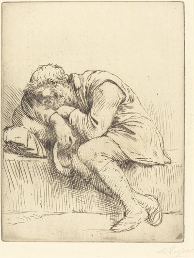 Mendigo durmiendo de Alphonse Legros