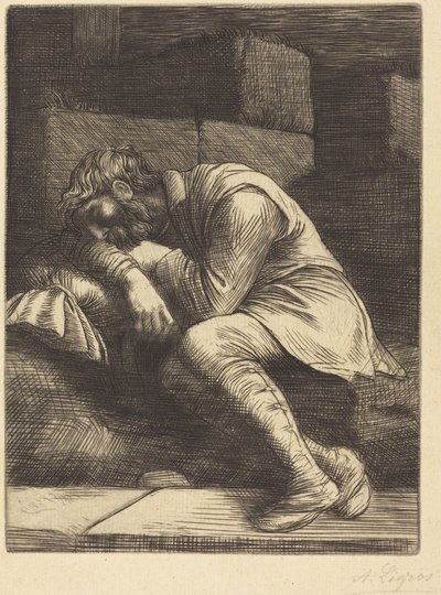 Mendigo dormido de Alphonse Legros