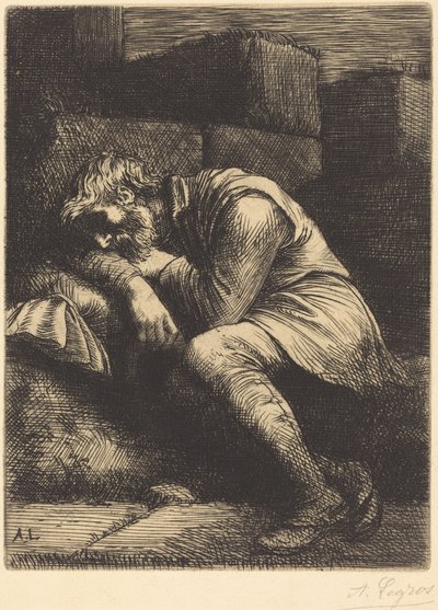 Mendigo dormido de Alphonse Legros