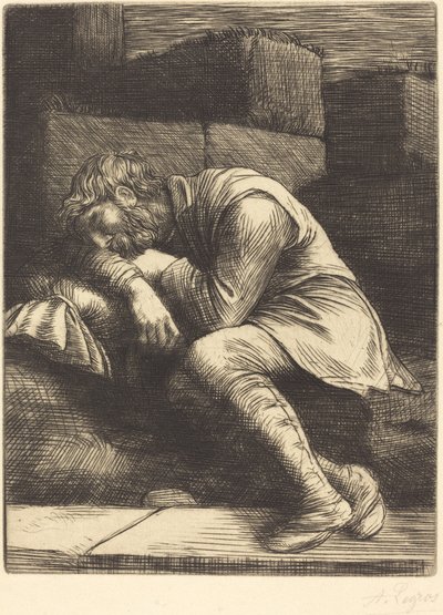 Mendigo durmiendo de Alphonse Legros