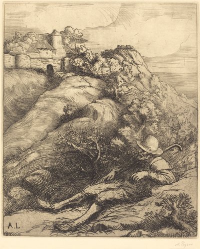Pastor durmiendo (Le repos du berger) de Alphonse Legros