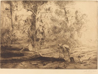 Corte de troncos Homme que fend des buches de Alphonse Legros