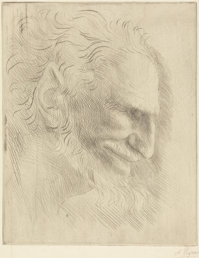 Estudio para la cabeza de un hombre de Alphonse Legros