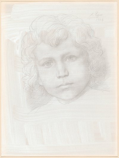 Estudio de Cupido (Cabeza de una niña) de Alphonse Legros