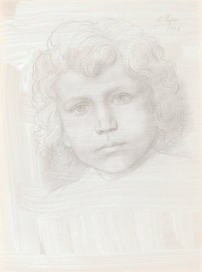 Estudio de Cupido Cabeza de una niña de Alphonse Legros