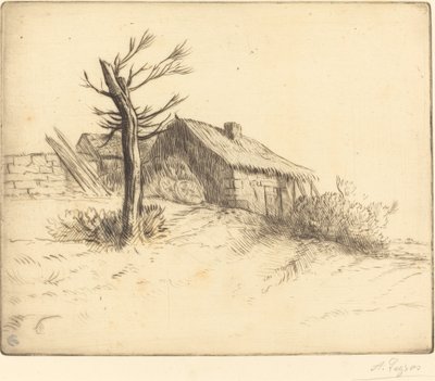 Cabaña con techo de paja de Alphonse Legros