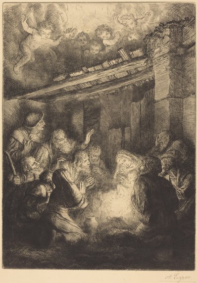 La adoración de los pastores de Alphonse Legros