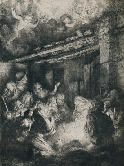 La Adoración de los Pastores, 1922 de Alphonse Legros