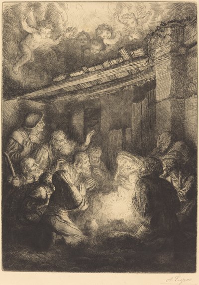 La adoración de los pastores de Alphonse Legros