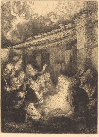 La adoración de los pastores de Alphonse Legros