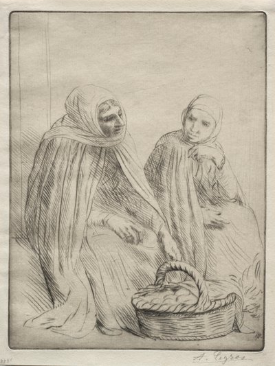Los comerciantes de huevos, 1ª placa de Alphonse Legros