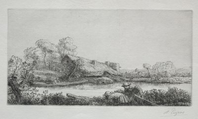 La Granja en el Río La Ferme Sur La Rivière: Effet Du Soir de Alphonse Legros