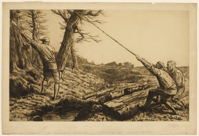 Los leñadores, segunda lámina de Alphonse Legros