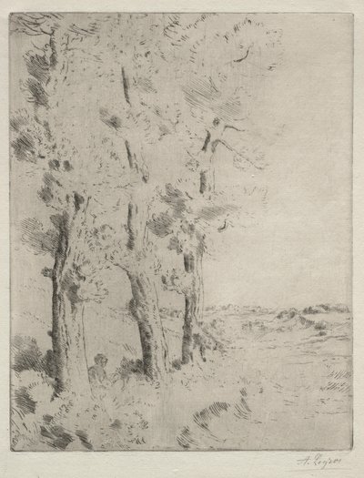 El lector: La conferencia bajo los árboles, c. 1882 de Alphonse Legros