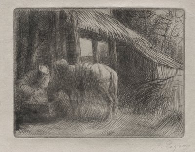 El abrevadero (2ª placa) de Alphonse Legros