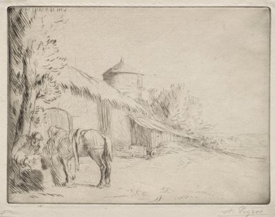 El abrevadero (2ª placa) de Alphonse Legros