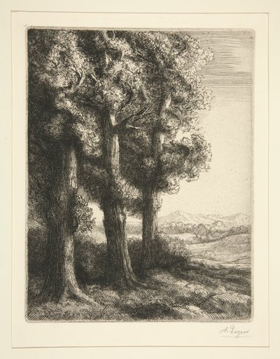 Tres árboles de Alphonse Legros