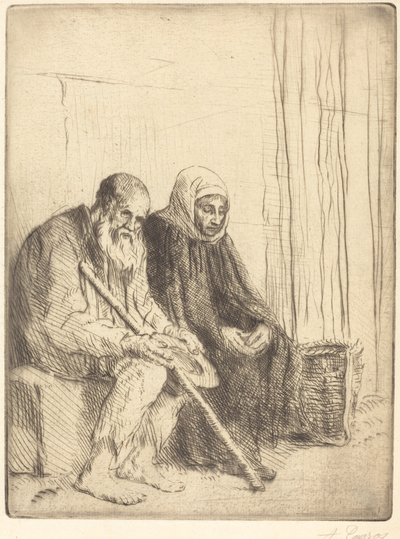 Dos mendigos (Les deux mendiants) de Alphonse Legros