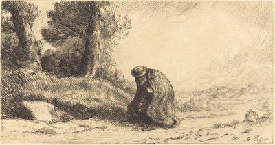 Vagabundo pasando por un callejón de Alphonse Legros