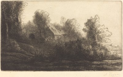 Vista de una granja, 2da placa La ferme de Bienheureux de Alphonse Legros