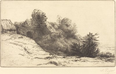 Vista de una granja, 2da placa La ferme du Bienheureux de Alphonse Legros
