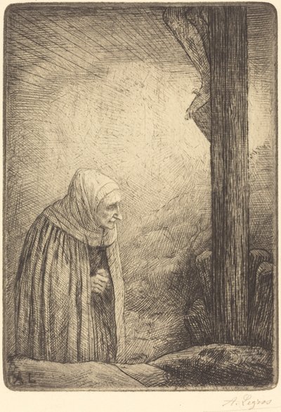 Mujer al pie de la cruz de Alphonse Legros