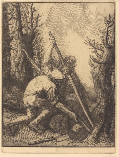 Leñadores, 3ª placa Les bucherons de Alphonse Legros