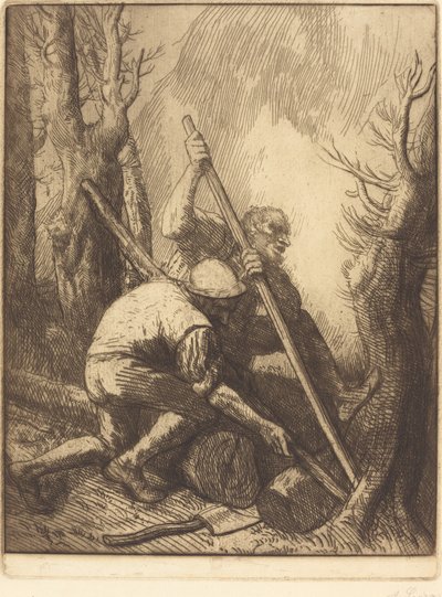 Leñadores, 3ª placa Les bucherons de Alphonse Legros