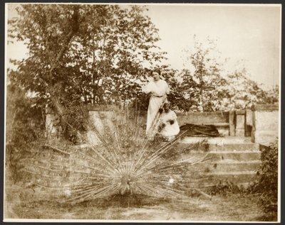 [La Sra. Marie Mucchová con su hija Jaroslava en el parque de Zbiroh, Bohemia]. de Alphonse Maria Mucha