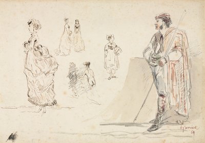 Bocetos de figuras de Alphonse Marie Adolphe de Neuville