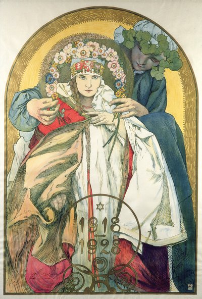 10º Aniversario de la Independencia de la República de Checoslovaquia de Alphonse Marie Mucha