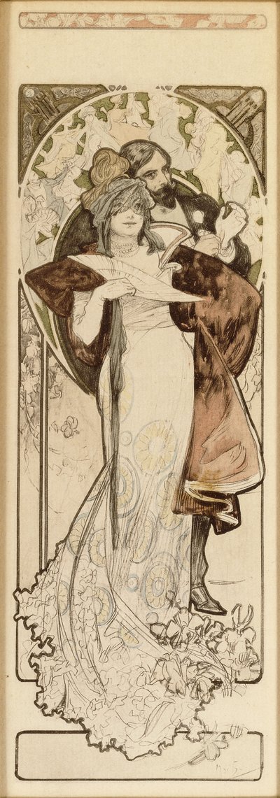 Maqueta para el litógrafo "Programme 27 Octobre 1900", c. 1900 de Alphonse Mucha