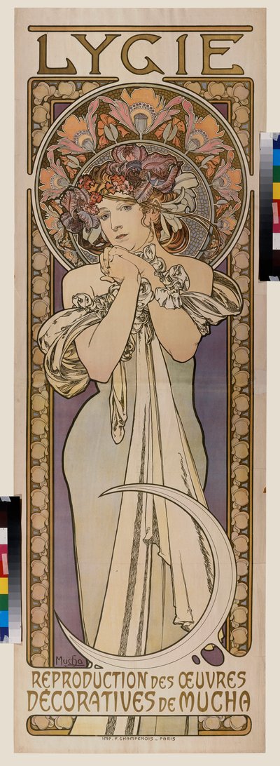 Cartel publicitario del grupo de baile Lygie. Cartel de Alfons Maria Mucha (Alphonse Marie Mucha de Alphonse Marie Mucha