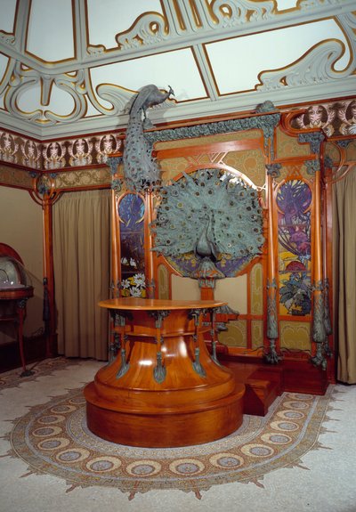 Art Nouveau: decoración interior de la tienda del joyero Georges Fouquet (1862-1957) en París de Alphonse Mucha