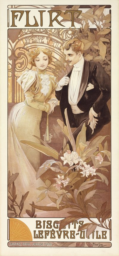 Coqueteo, c.1895-1900 de Alphonse Mucha