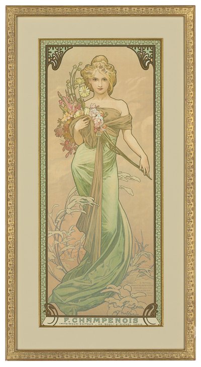 Las cuatro estaciones: Primavera, 1900 de Alphonse Mucha